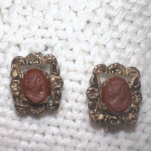 Vintage Cameo Screwback Earrings
